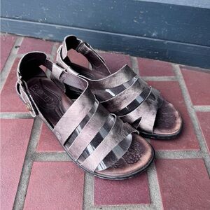 Born Metallic Taupe Multi-Strap Sandals